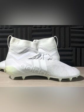 adidas White High-Top Football Cleats